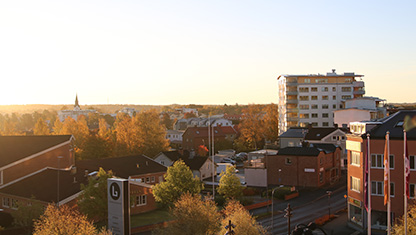 Vy över Värnamo stad från Gummifabriken